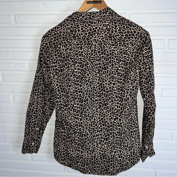 J. Crew Cheetah Print Cotton Long Sleeve Button Down Top, Women’s Size XS - Picture 4 of 5